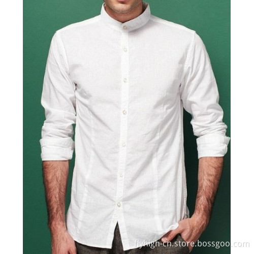 Men's Simple Plain White Shirt